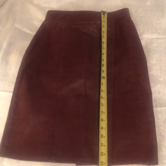 Vintage Brown Leather Pencil Skirt 6 - Picture 12 of 13